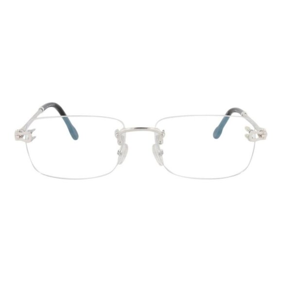 Fred Womens Square/Rectangle Rhodium Rhodium Transparent Fashion Designer - Picture 1 of 4